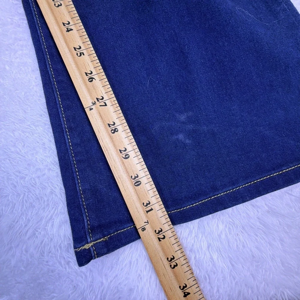 Michael Kors Women 10 (30x32) Jeans Flare High Rise Dark Blue Denim Stretch